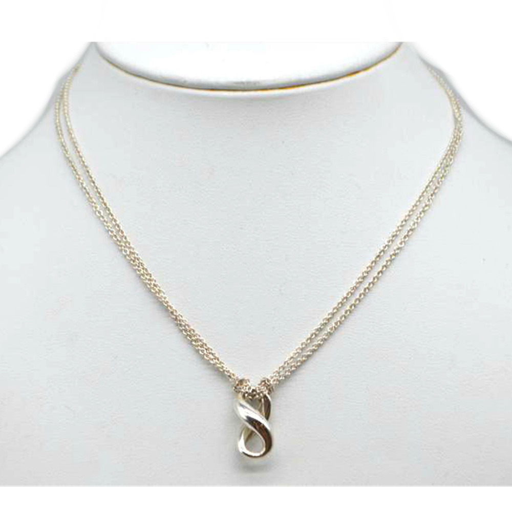Tiffany Co Infinity Necklace Pendant Choker Sterling Silver